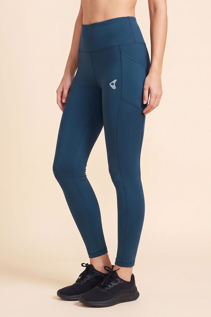 Zelocity Quick Dry Yoga & Training 3/4th Leggings - Teal Blue — image 4